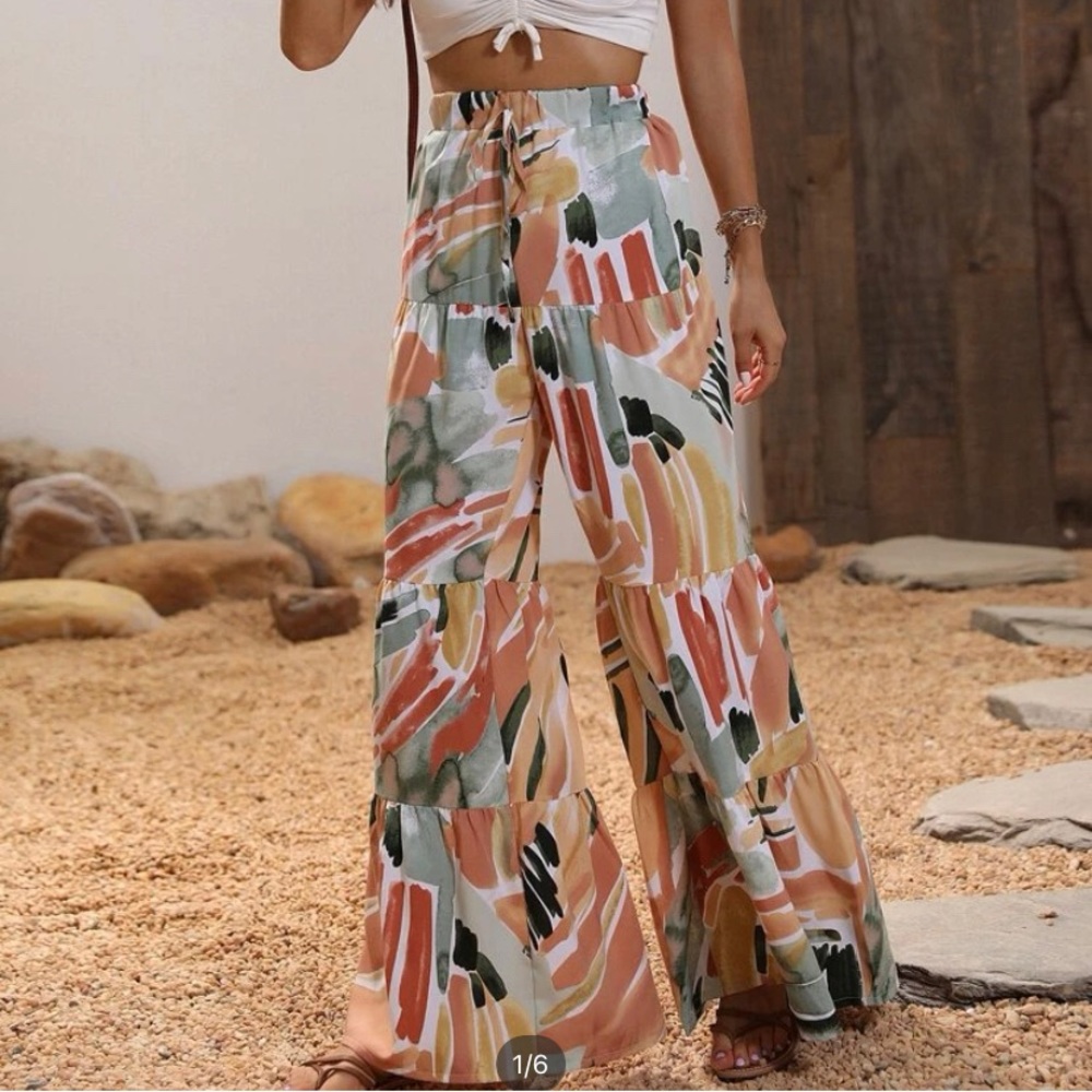 Multicolor flared pants
